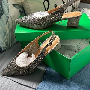 Elegant Silver Slingback Heels